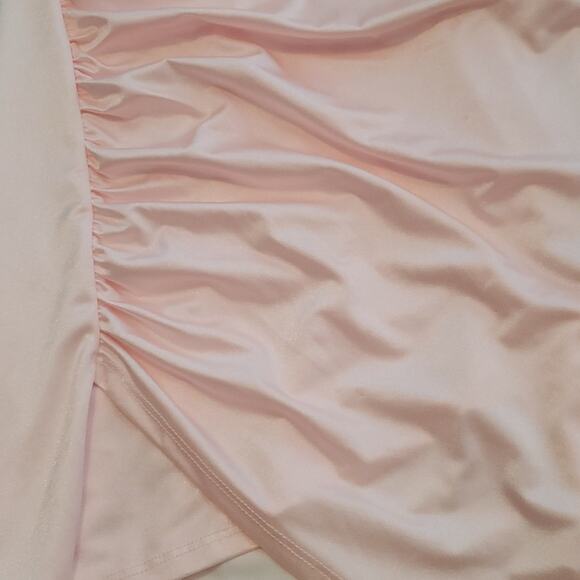 Lucy in the Sky Open Back Tie Gentle Pink Shimmering Mini Dress Sz M Medium - Picture 7 of 8